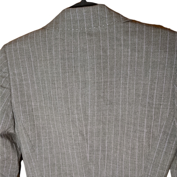 Antonio Melani gray business blazer pinstriped suit jacket - Picture 7 of 10